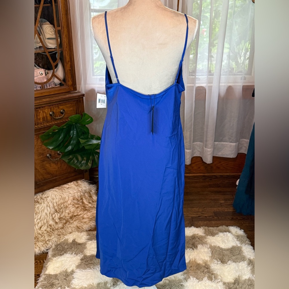 19 Cooper NWT Cowl Neck Blue Slip Dress - Picture 2 of 3